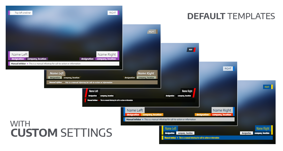 One template pack with different styling options